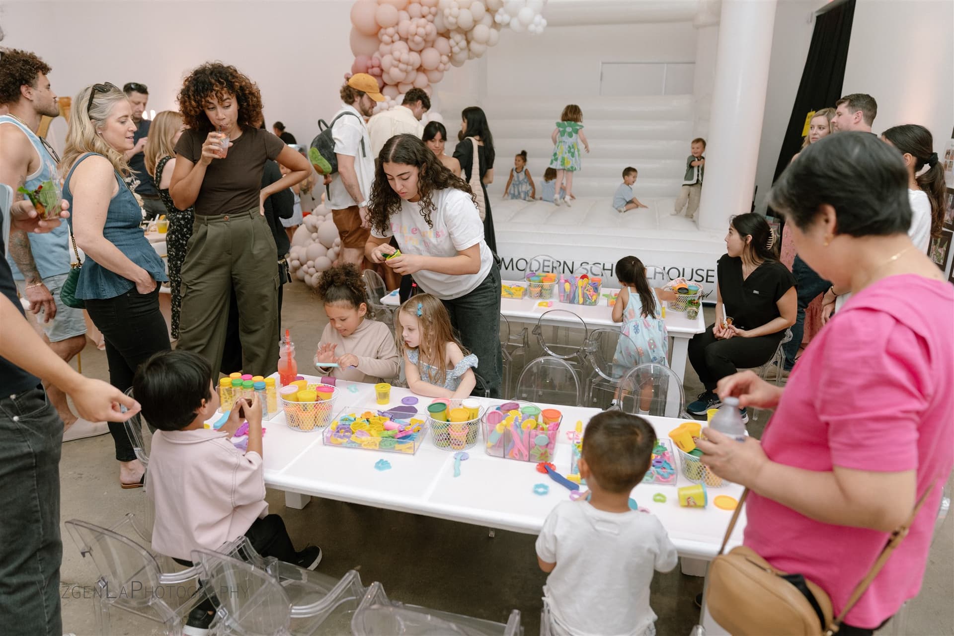 Families at The Modern Schoolhouse Art Show